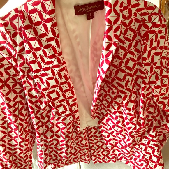anya ponorovska Jackets & Blazers - Anya Ponorovskaya size 6 red &white blazer